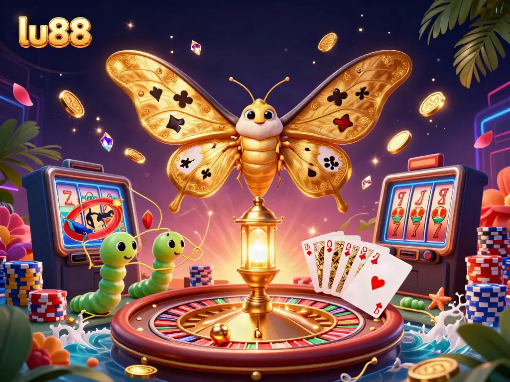 Experience the excitement of lu88 casino with colorful gaming elements and vibrant illustrations.