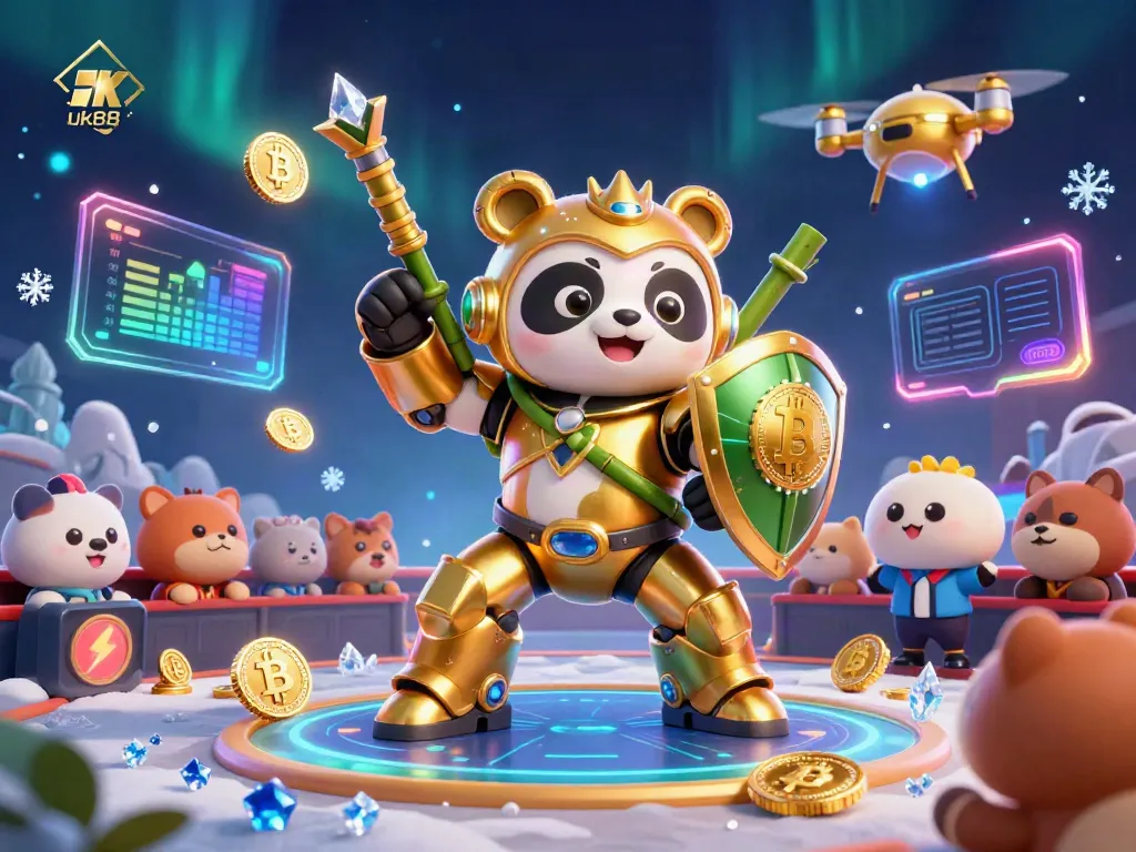 Experience thrilling action with UK88's vibrant gambling scene featuring unique characters and crypto elements.